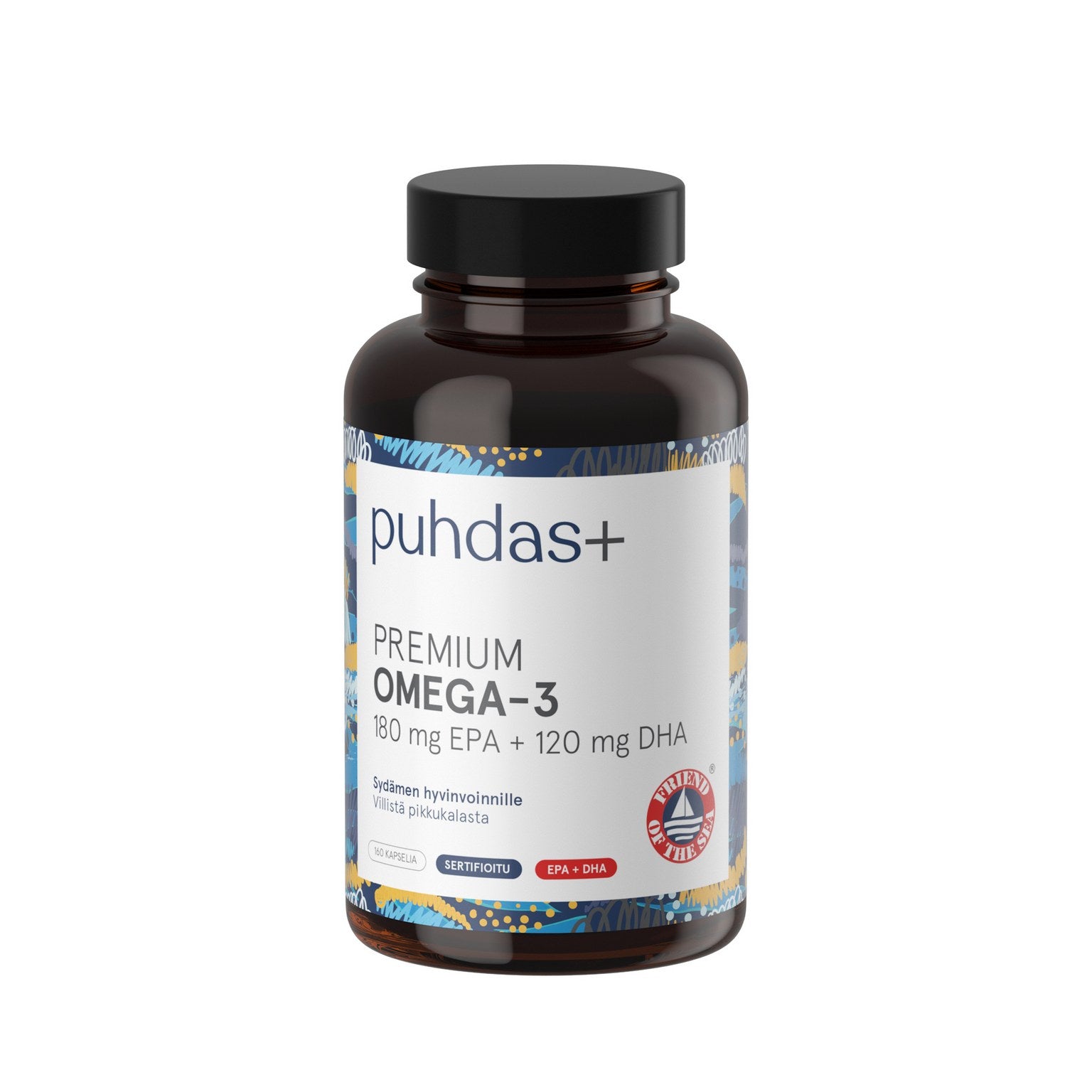 Premium Omega-3 180 mg EPA / 120 mg DHA, FOS Serti, 160 kpl